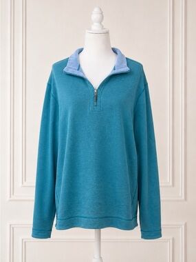 Tommy Bahama Reversible 1/4 Zip Pullover Men’s XL Blue Teal Marlin Performance